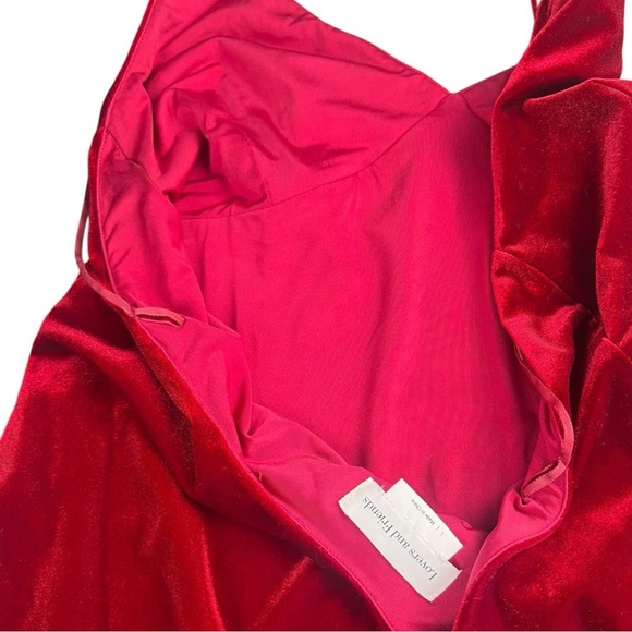 Lovers & Friends Rebel Velvet Slip Dress In Ruby Red Size Large - Picture 10 of 11